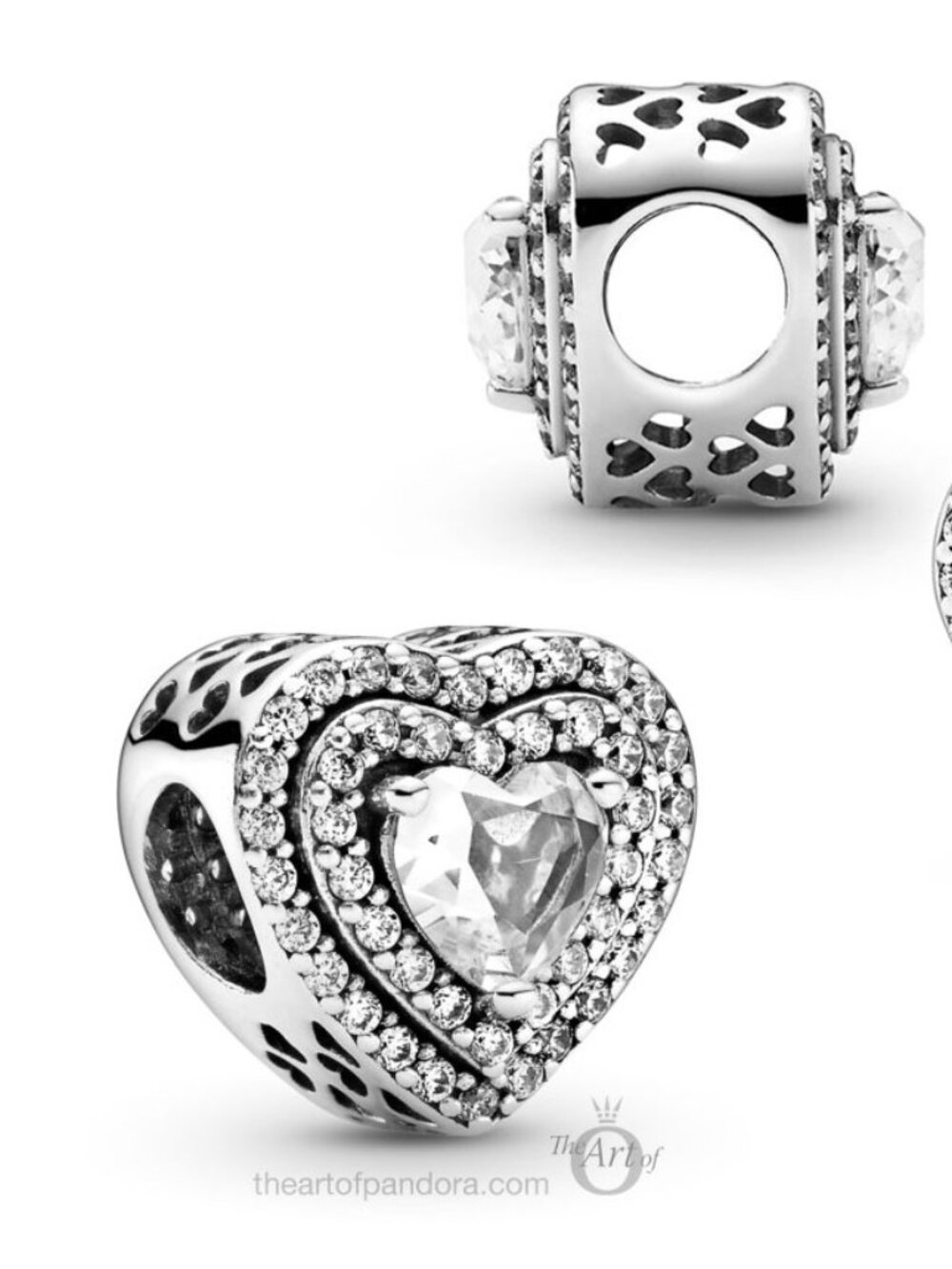 New Pandora S925 ALE Sparkling Leveled Hearts Charm - Picture 3 of 4